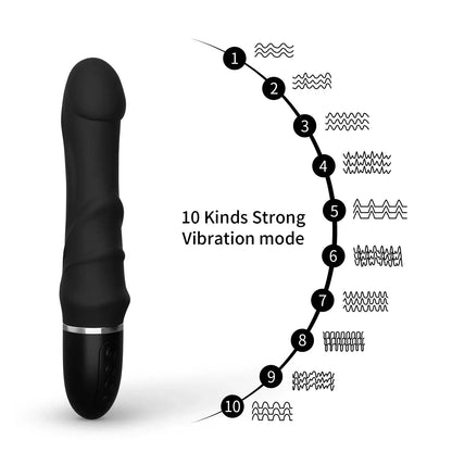 10 Modes Soft Silicone Vibrator Big Dildo Massager Female Masturbator for Couples G-Spot Clitoral Stimulator Sex Toys for Women