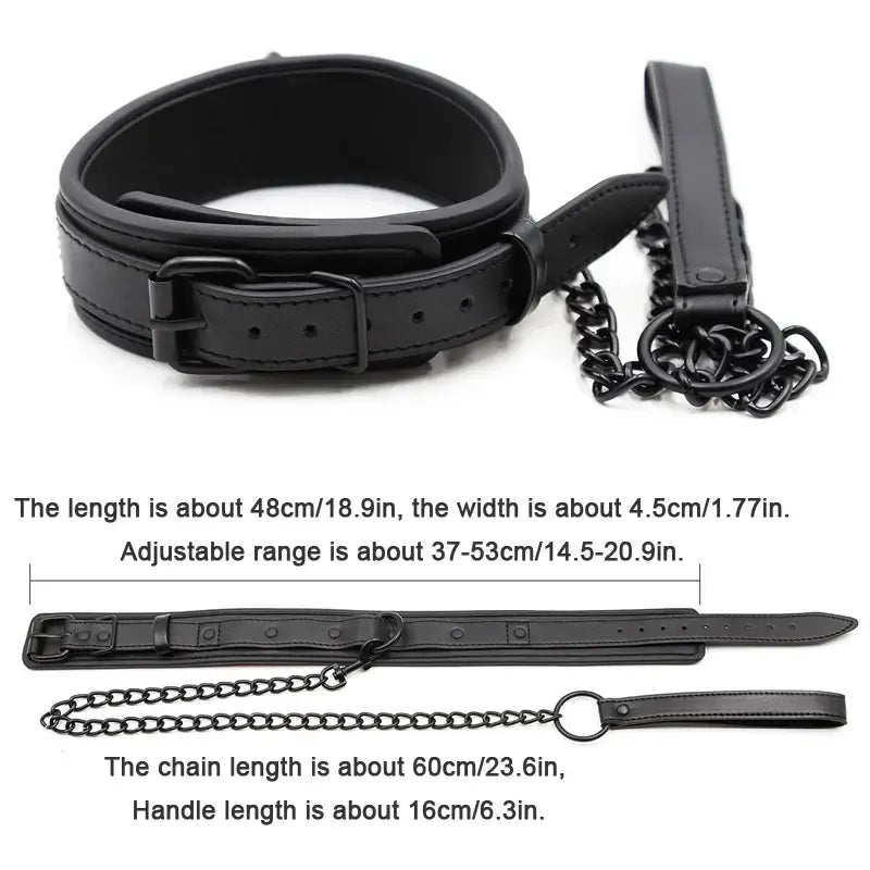 Bdsm Collar Leather and Iron Chain Link Bdsm Slave Collars Women Bondage Collar Sex Toys for Couples Adults Sex Restraints