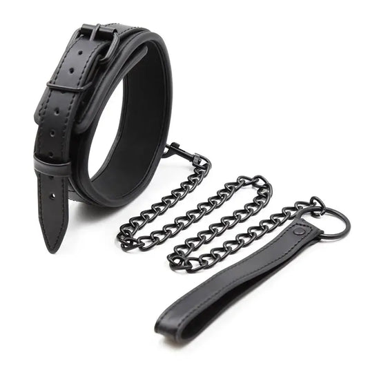 Bdsm Collar Leather and Iron Chain Link Bdsm Slave Collars Women Bondage Collar Sex Toys for Couples Adults Sex Restraints