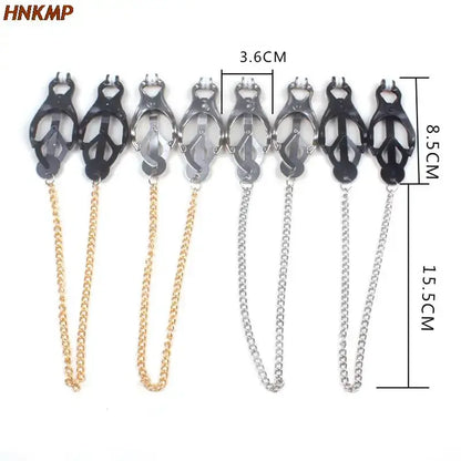 Bondage Gear Hard Clover Nipple Clamps Clips Games Sex Toys Adult Products for Women Metal Nipple Clamps Steel Breast