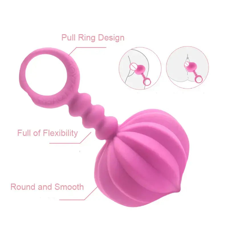 Huge Anal Ball Butt Plug Silicone Flexible Big Anal Beads Sex Toys Stopper Finger Loop Unisex Sex Toys for Women Anal Pleasure