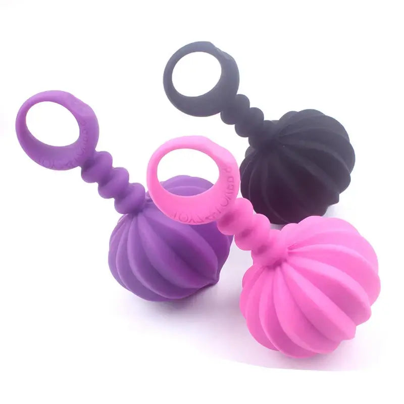 Huge Anal Ball Butt Plug Silicone Flexible Big Anal Beads Sex Toys Stopper Finger Loop Unisex Sex Toys for Women Anal Pleasure