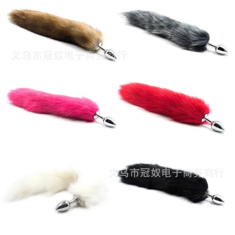 Metal Plush Rabbit Fox Tail Anal Plug Prostate Massager Butt Plug Rabbit Ear BDSM Sex Toys for Women Adult Sex Game