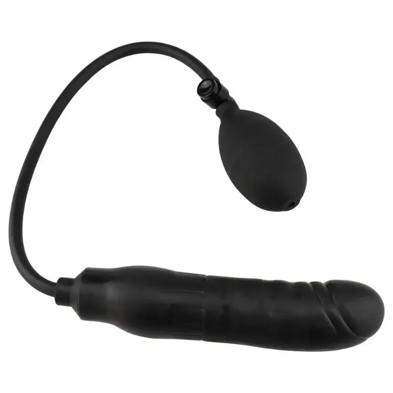 Soft Silicone Inflatable Anal Plug Black Pump Anal Beads Butt Plug Anal Dilator Massager Anus Sex Toy for Female Male Couples