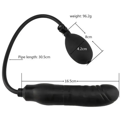 Soft Silicone Inflatable Anal Plug Black Pump Anal Beads Butt Plug Anal Dilator Massager Anus Sex Toy for Female Male Couples